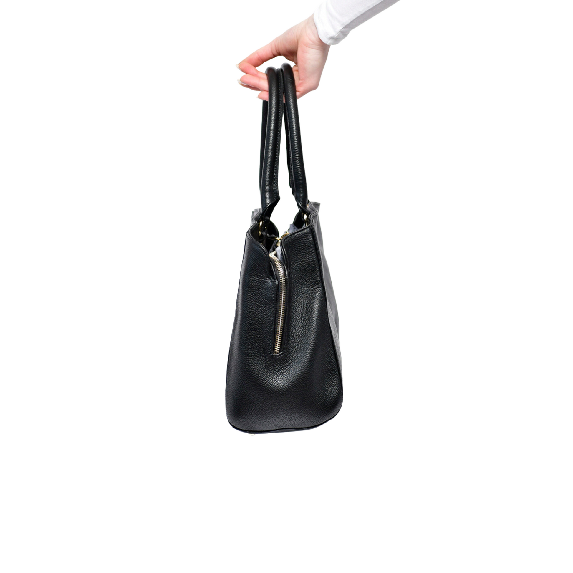 Black Leather Tote Bag