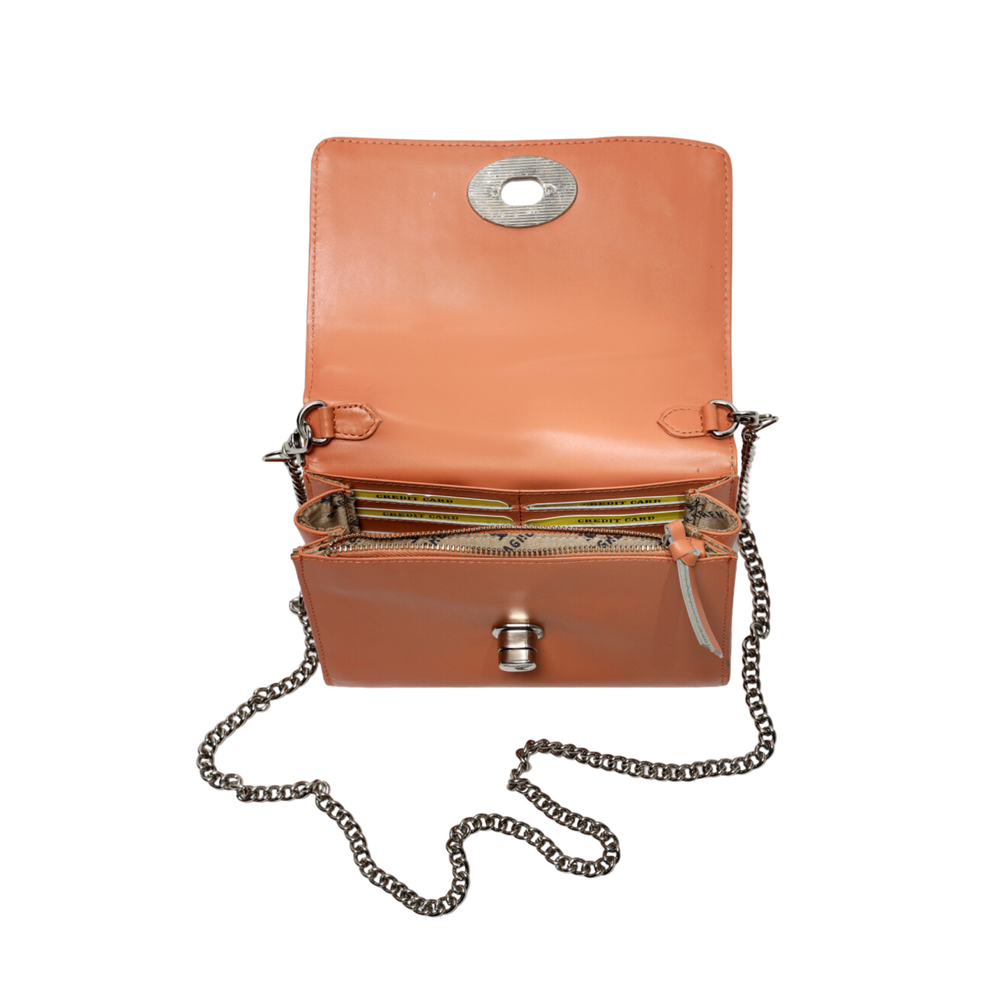 Burnt Coral Leather Chain Wallet