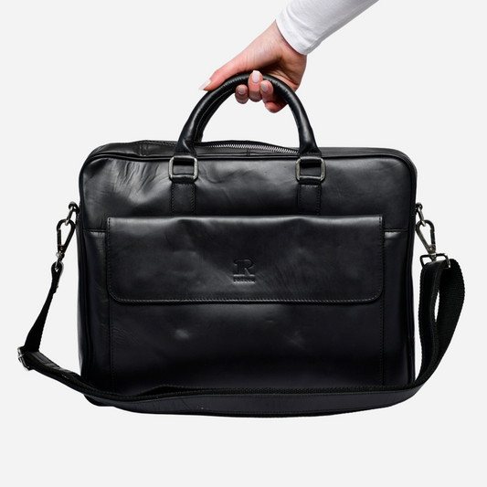 Black Leather Laptop Bag