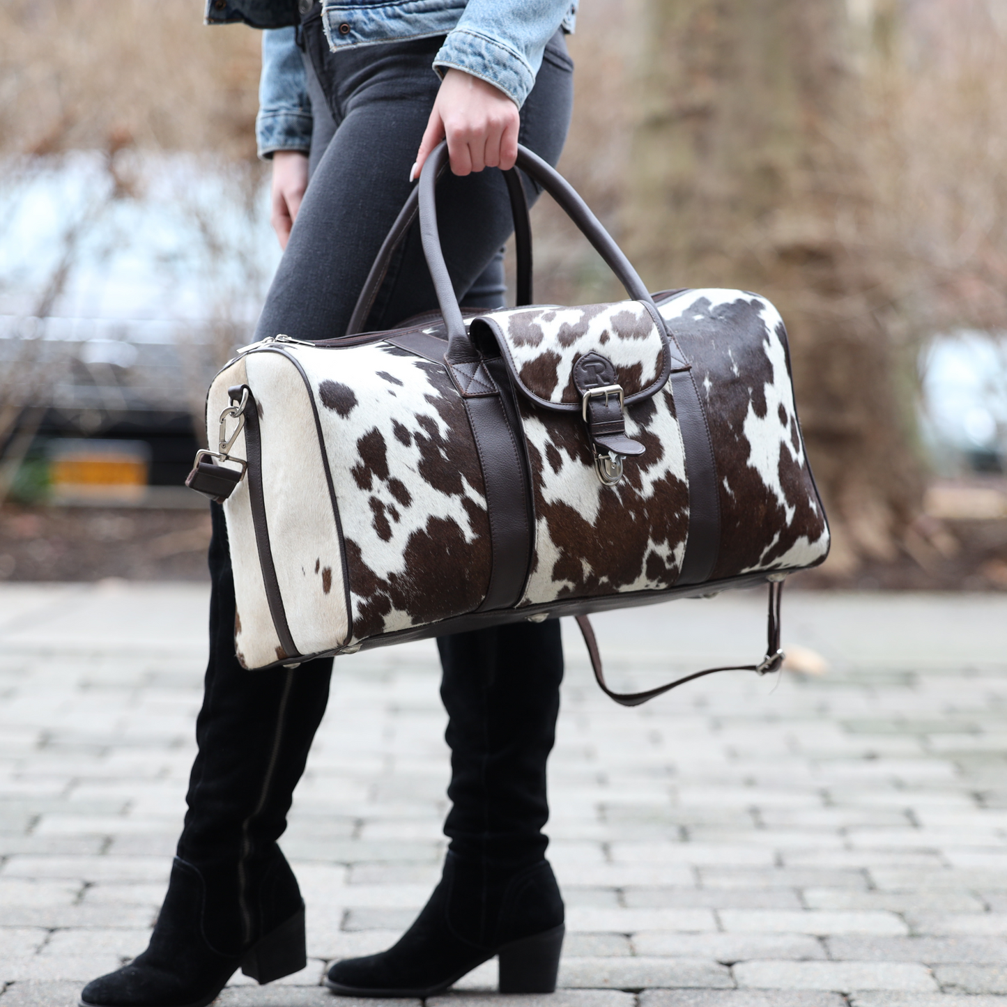 Brown Leather Duffle Bag