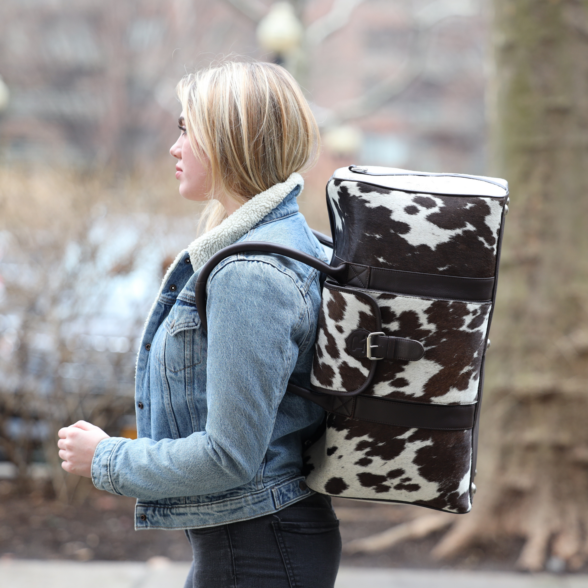 Brown Leather Duffle Bag 