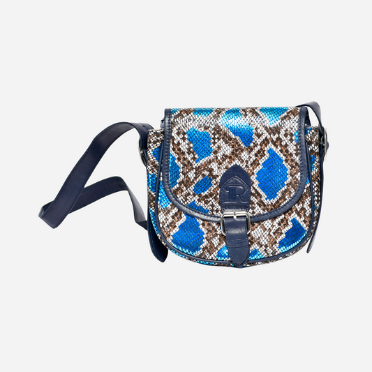 Metallic Blue Crossbody Bag