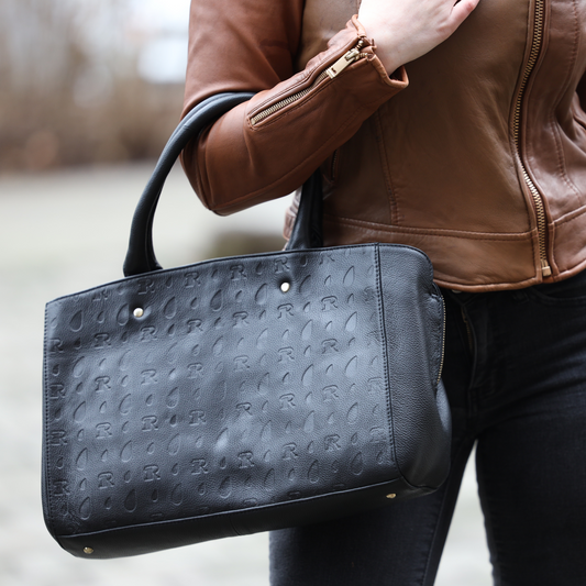 Ebony Elegance Leather Tote