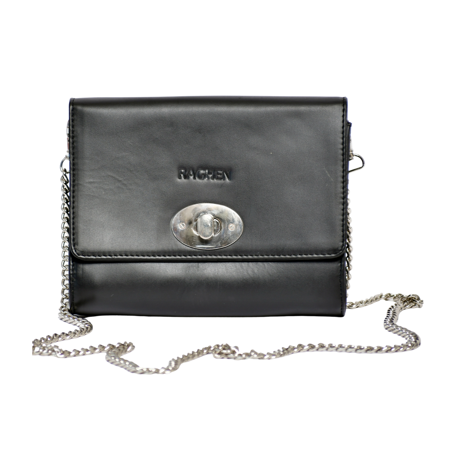 Black Leather Chain Wallet