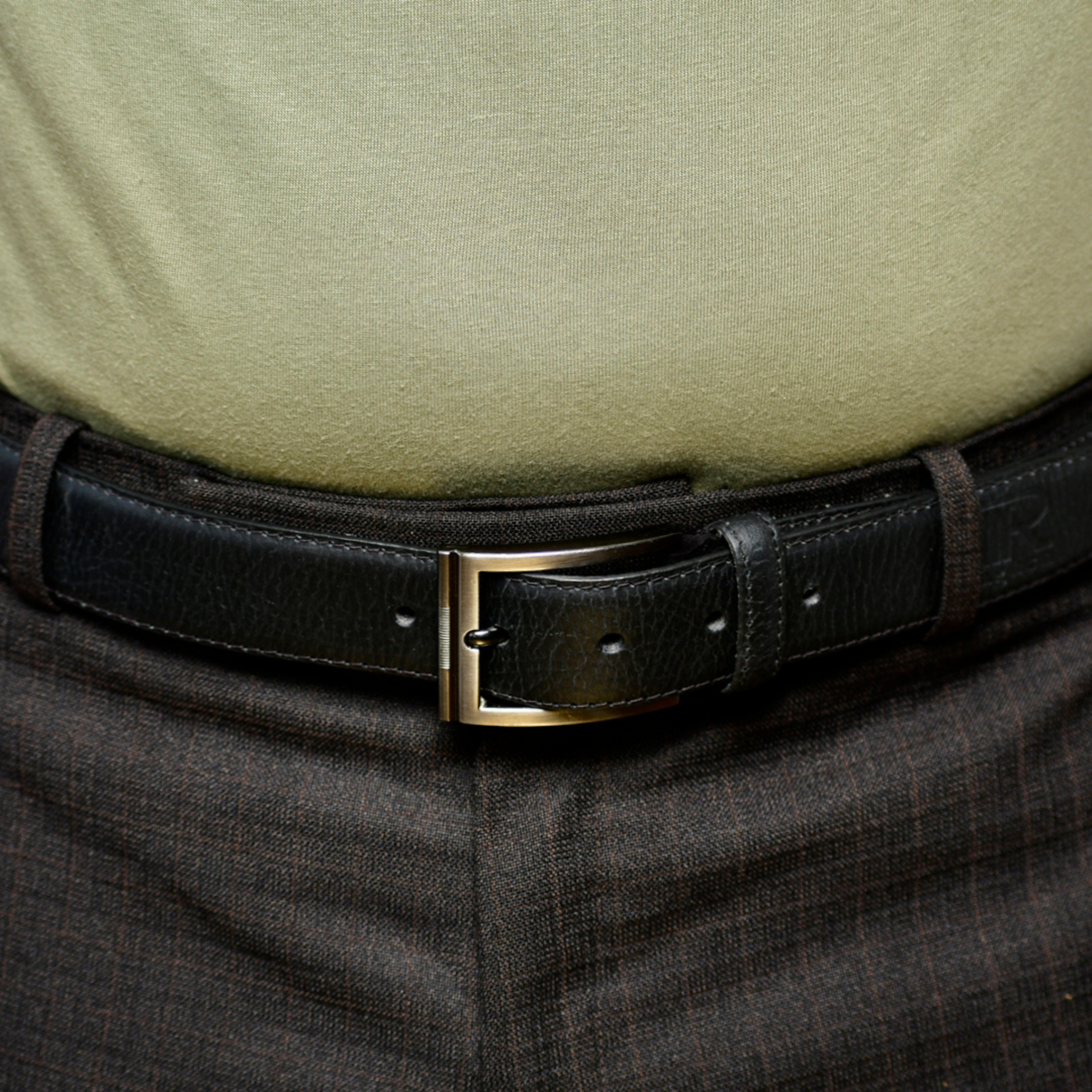 black leather belt 