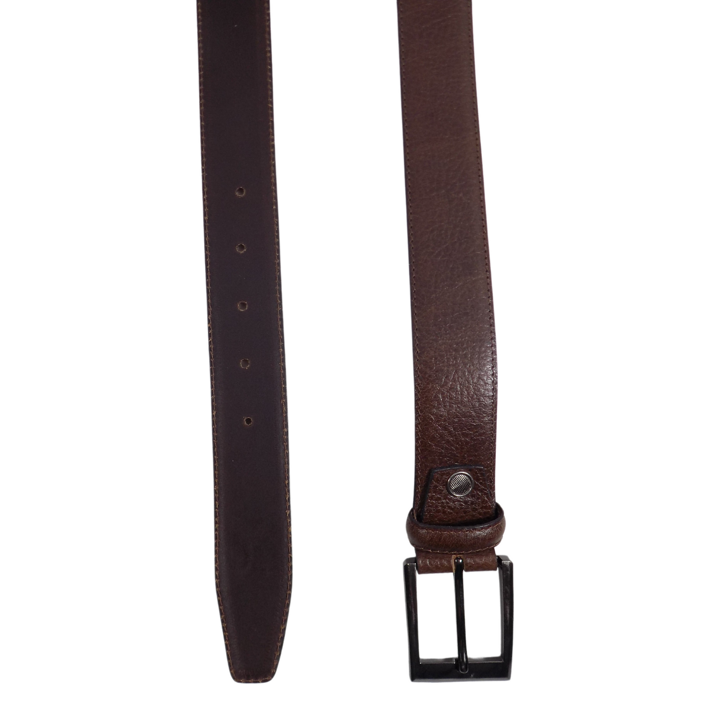 Men's Leather Belt with Chrome Buckle