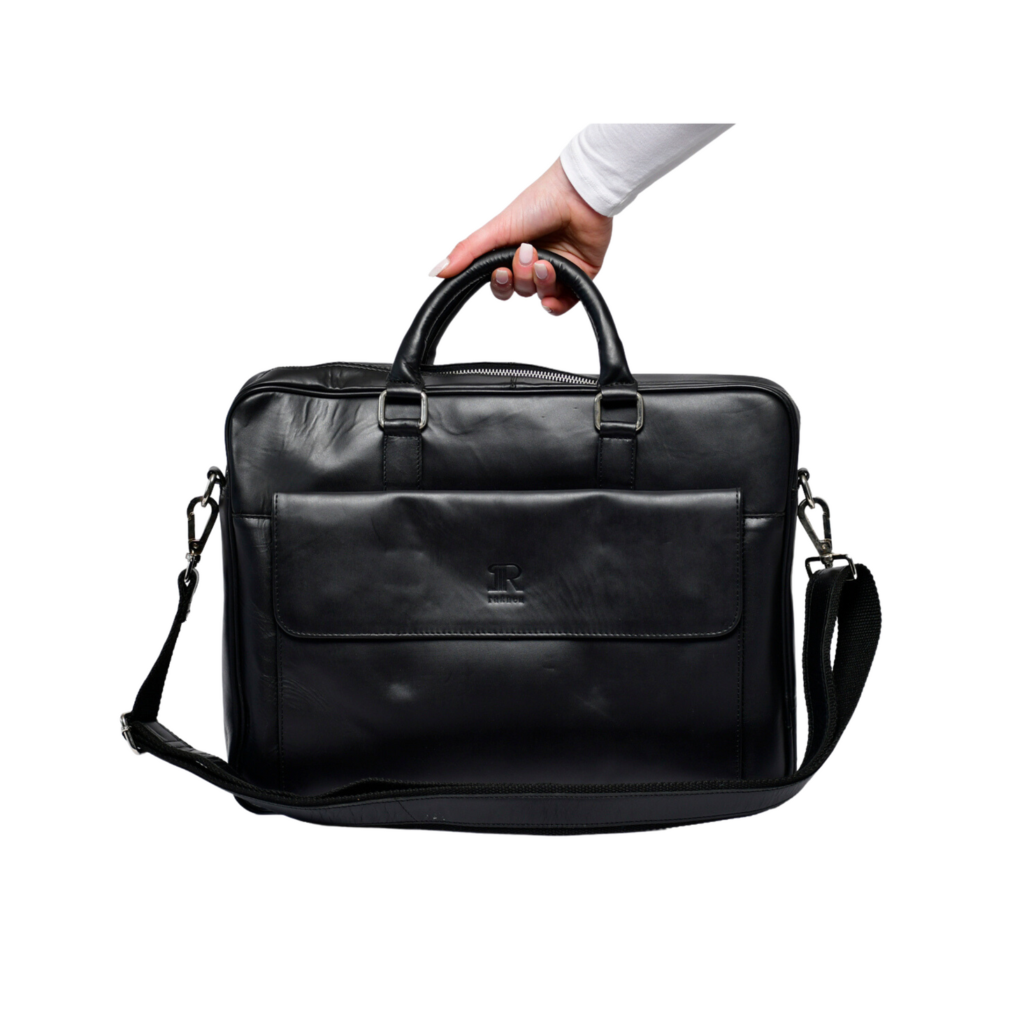 Black Leather Laptop Bag